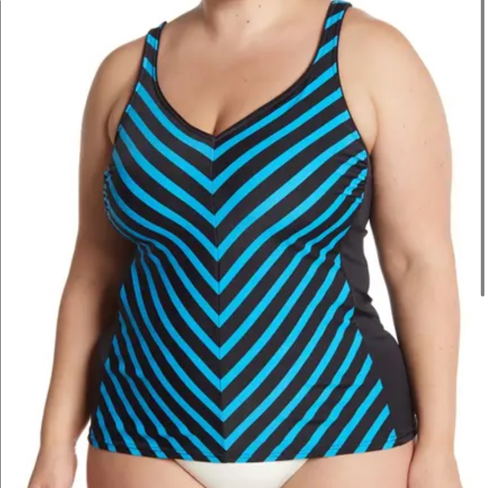 Reebok | Stripe Of Genius Blue Tankini 8